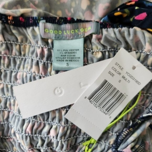 NEW Women's Good Luck Gem Multi Colored Cross Back Strap Sundress SZ Small NWT - Picture 5 of 5